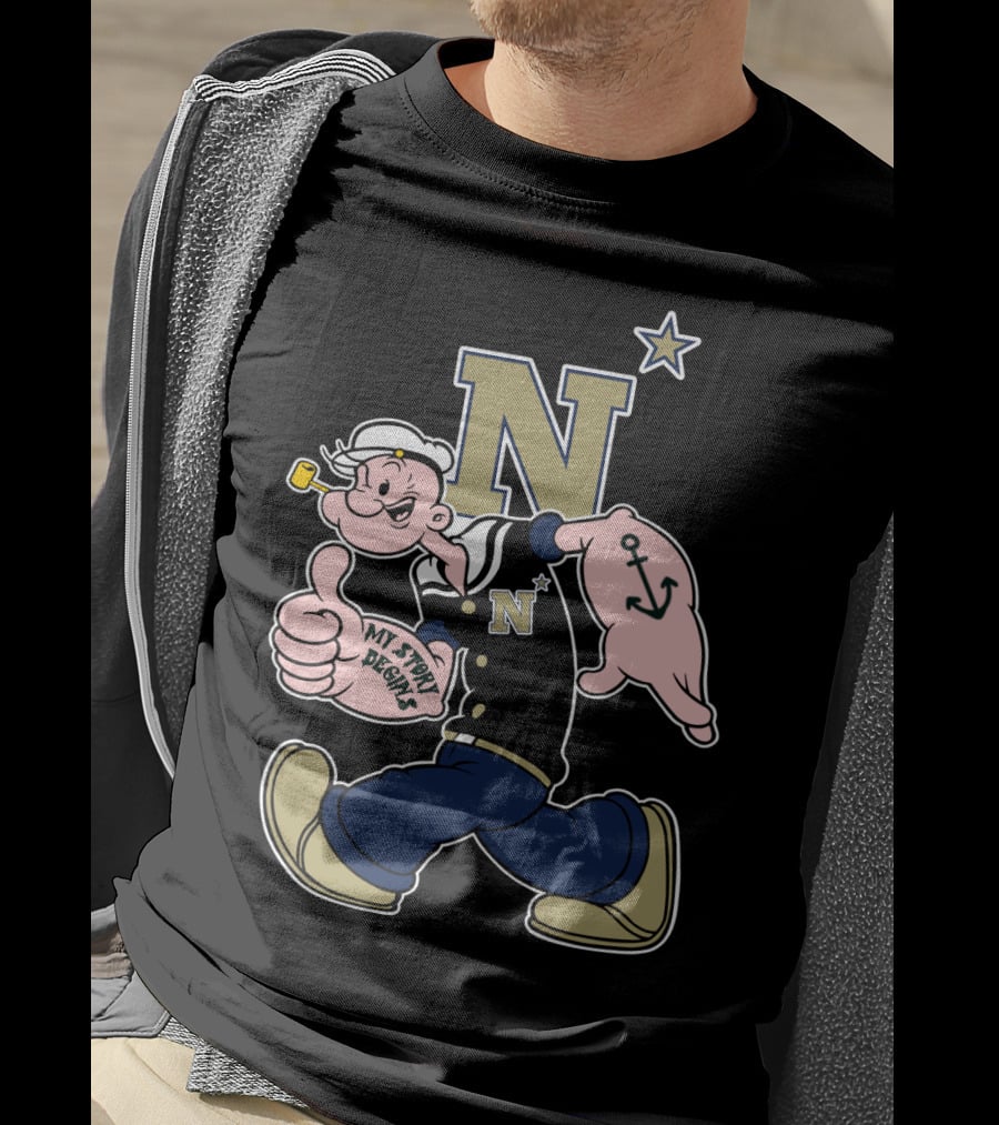 Naval Academy Midshipmen Popeye N Anchor Star T-Shirt