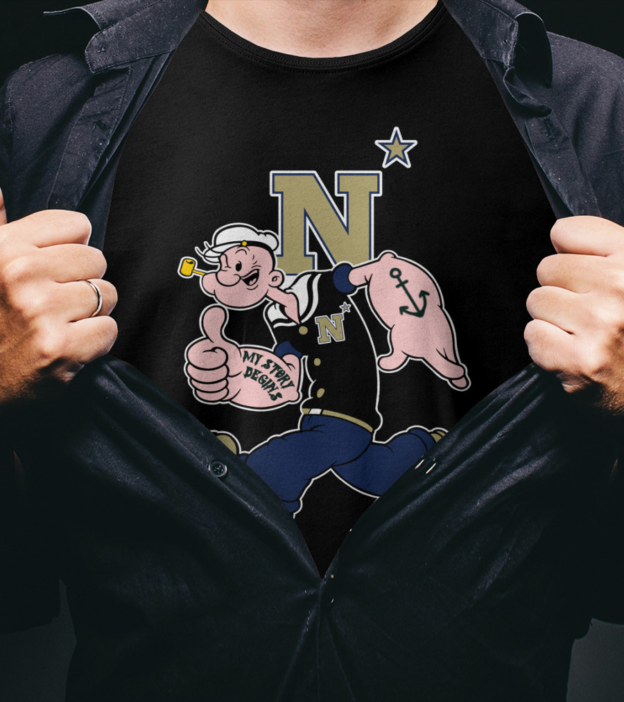 Naval Academy Midshipmen Popeye N Anchor Star T-Shirt