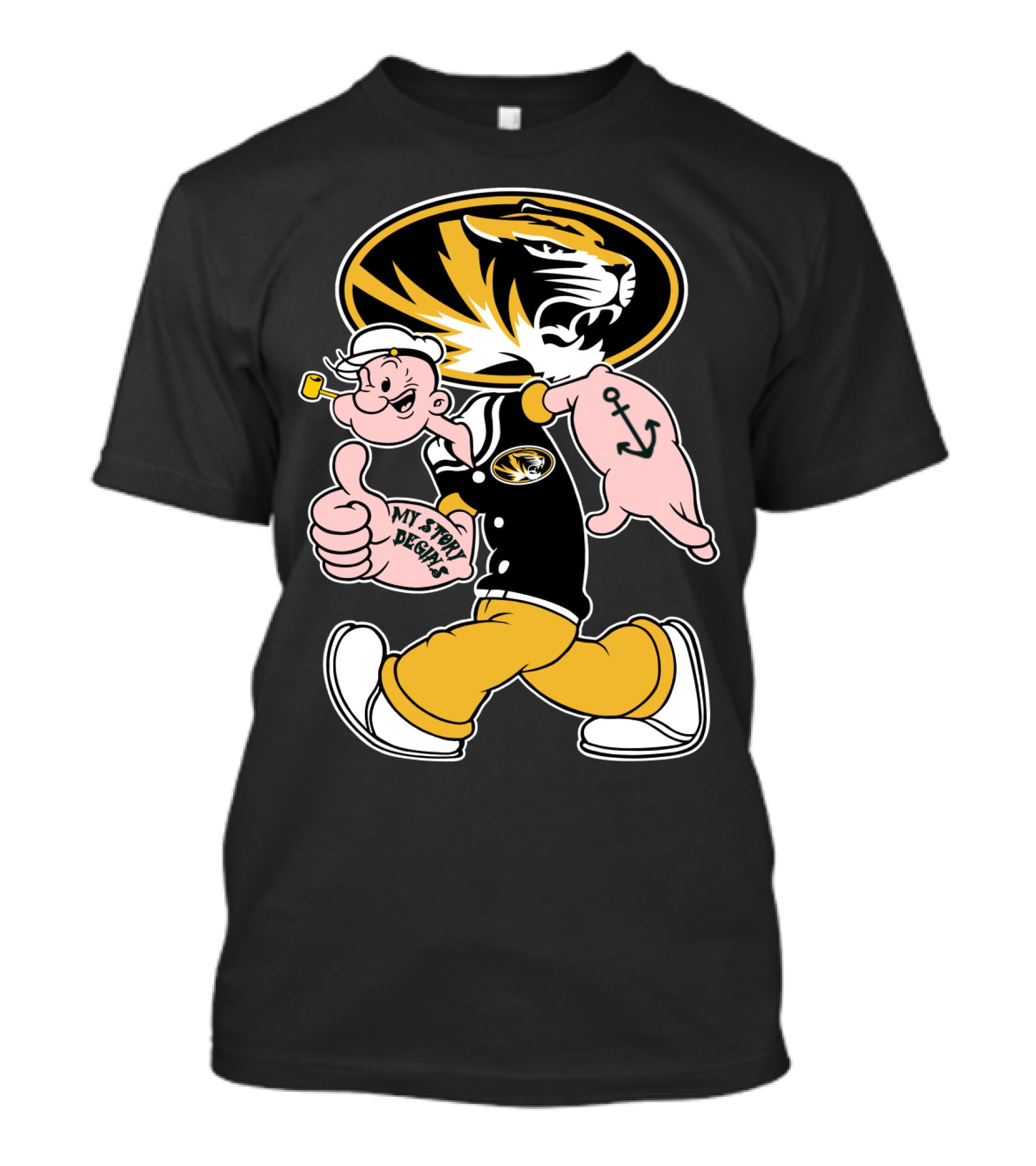 Missouri Tigers My Story Designs Popeye Anchor T-Shirt