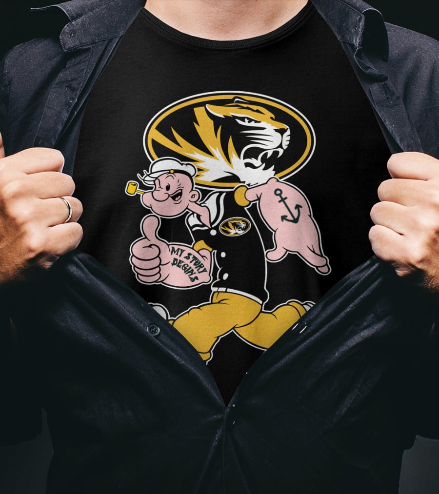Missouri Tigers My Story Designs Popeye Anchor T-Shirt