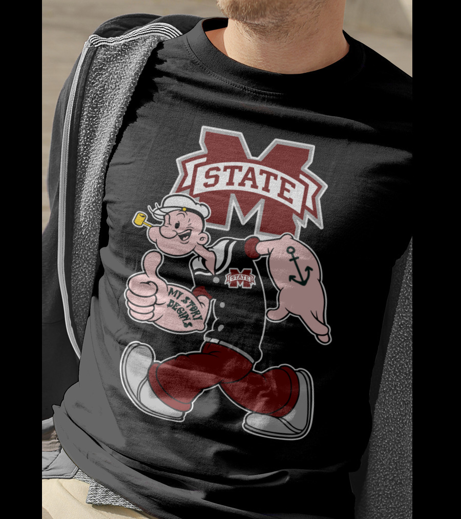 Mississippi State Bulldogs Popeye My Story Designs T-Shirt