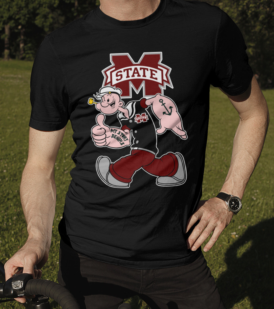 Mississippi State Bulldogs Popeye My Story Designs T-Shirt