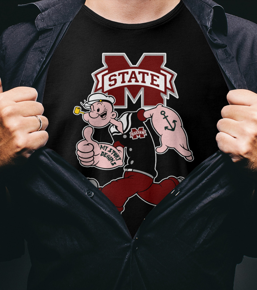Mississippi State Bulldogs Popeye My Story Designs T-Shirt