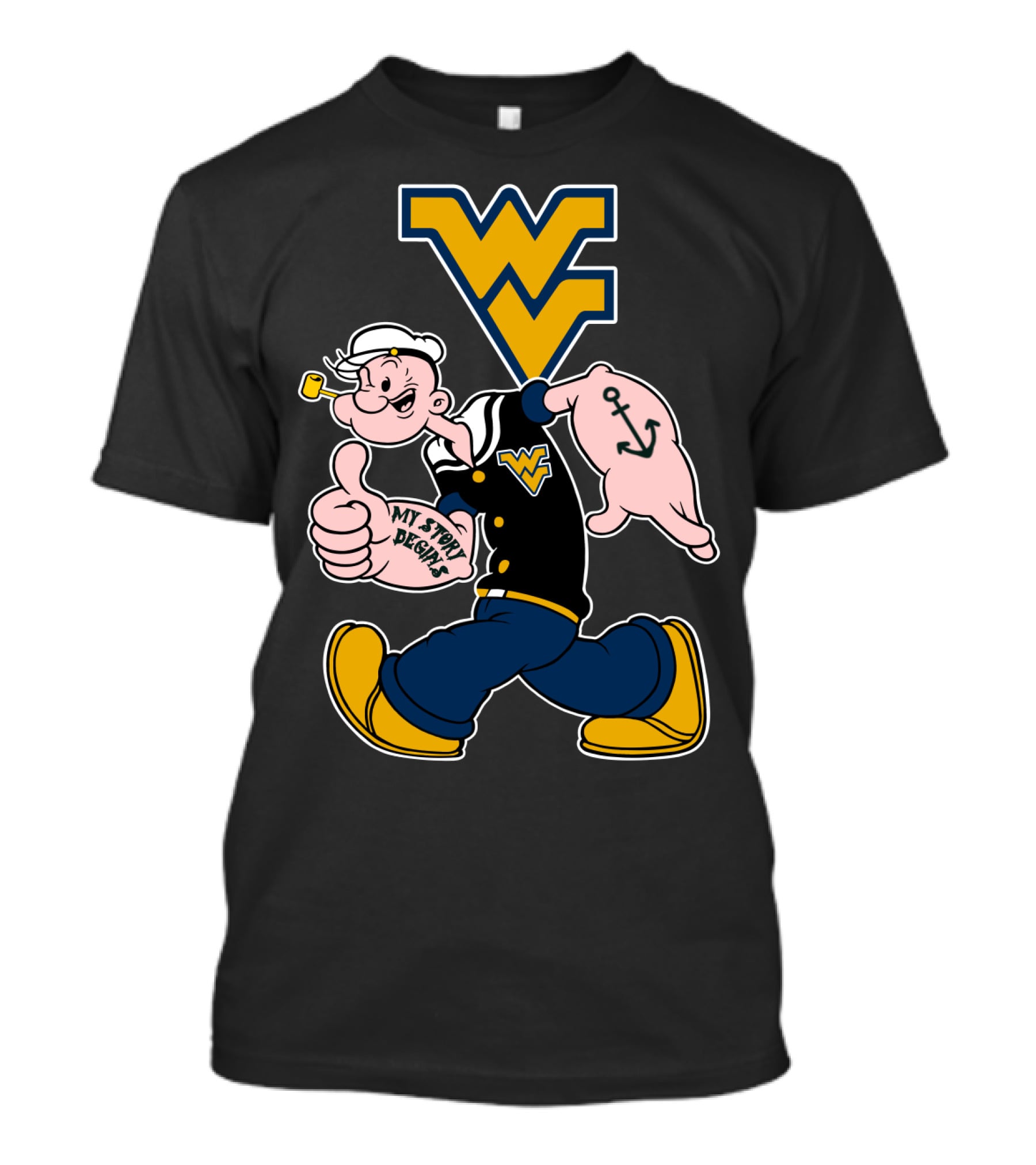 Wvu Mountaineers Popeye Walking T-Shirt