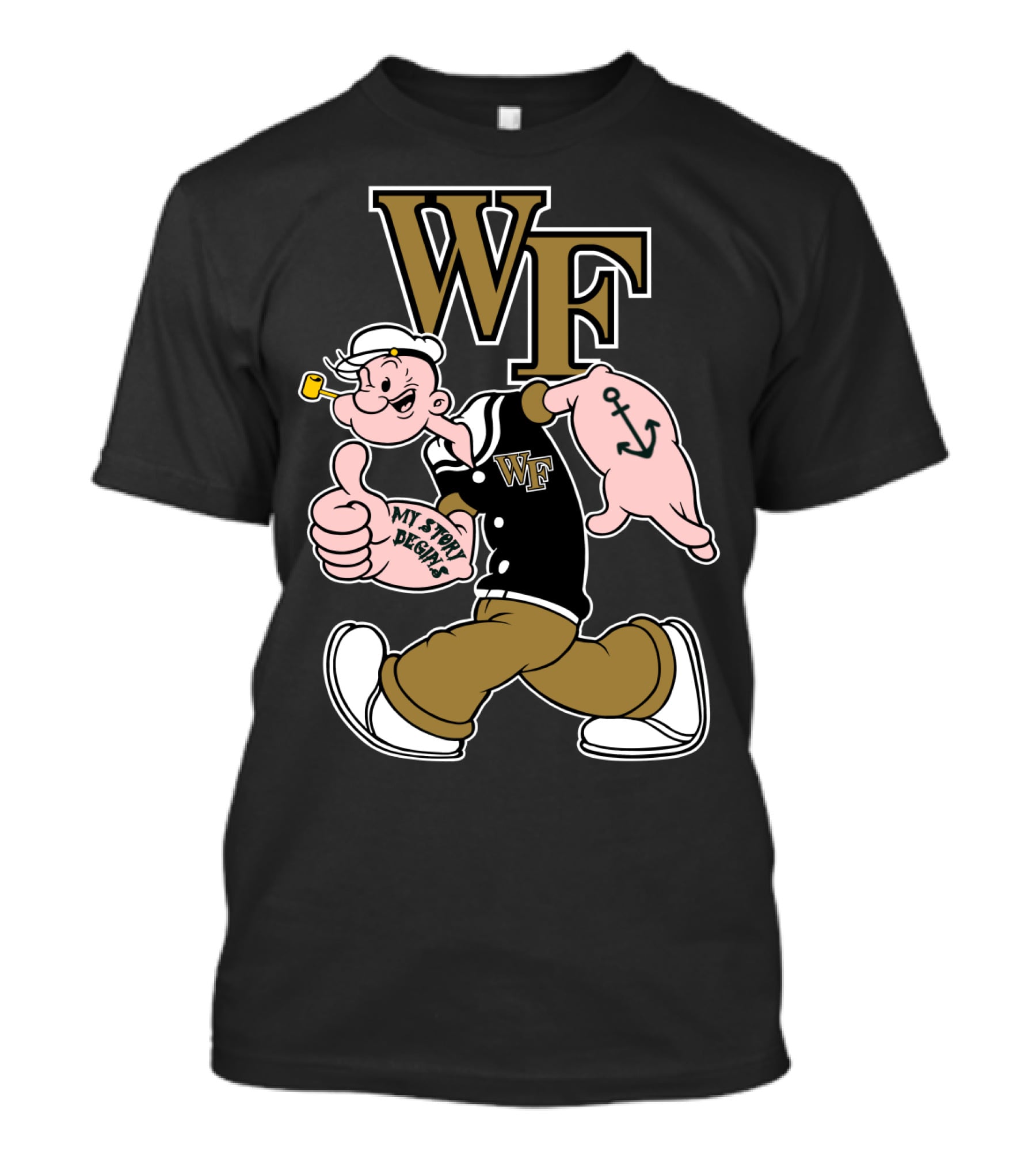 Wake Forest Wf My Story Begins Anchor Sailor T-Shirt