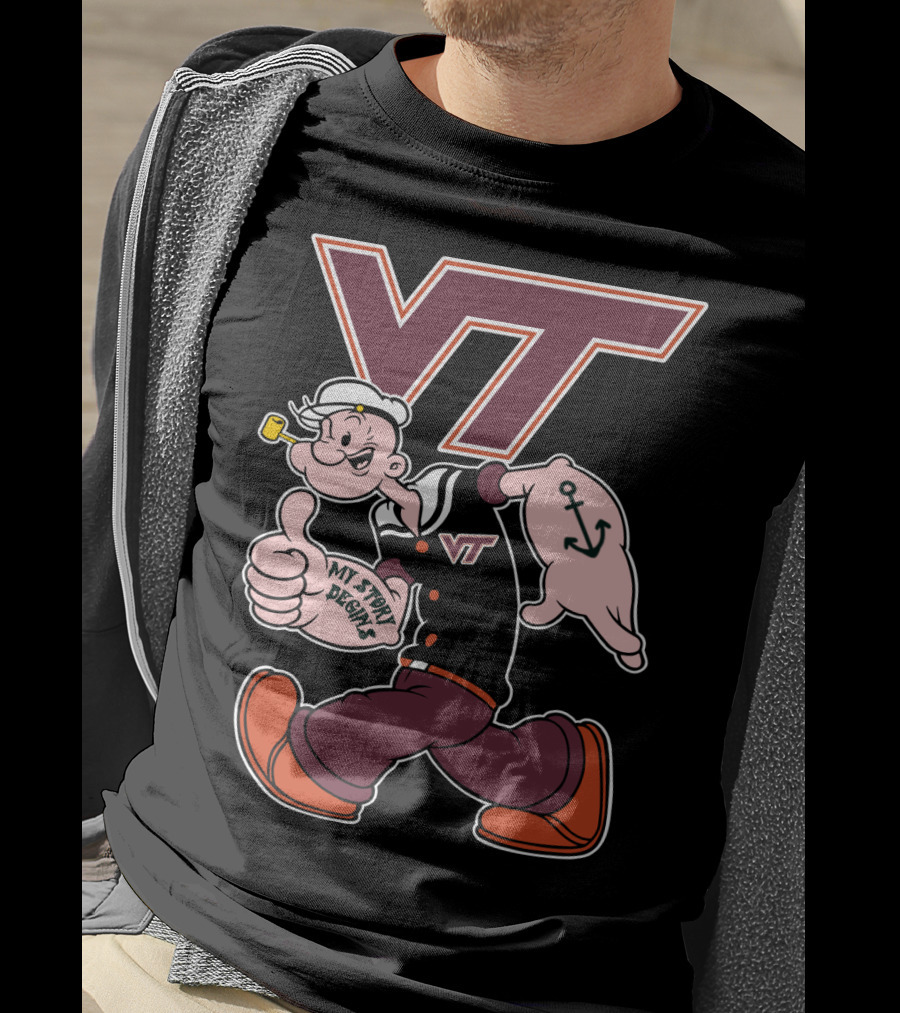 Virginia Tech Hokies Vt Popeye My Story Designs T-Shirt