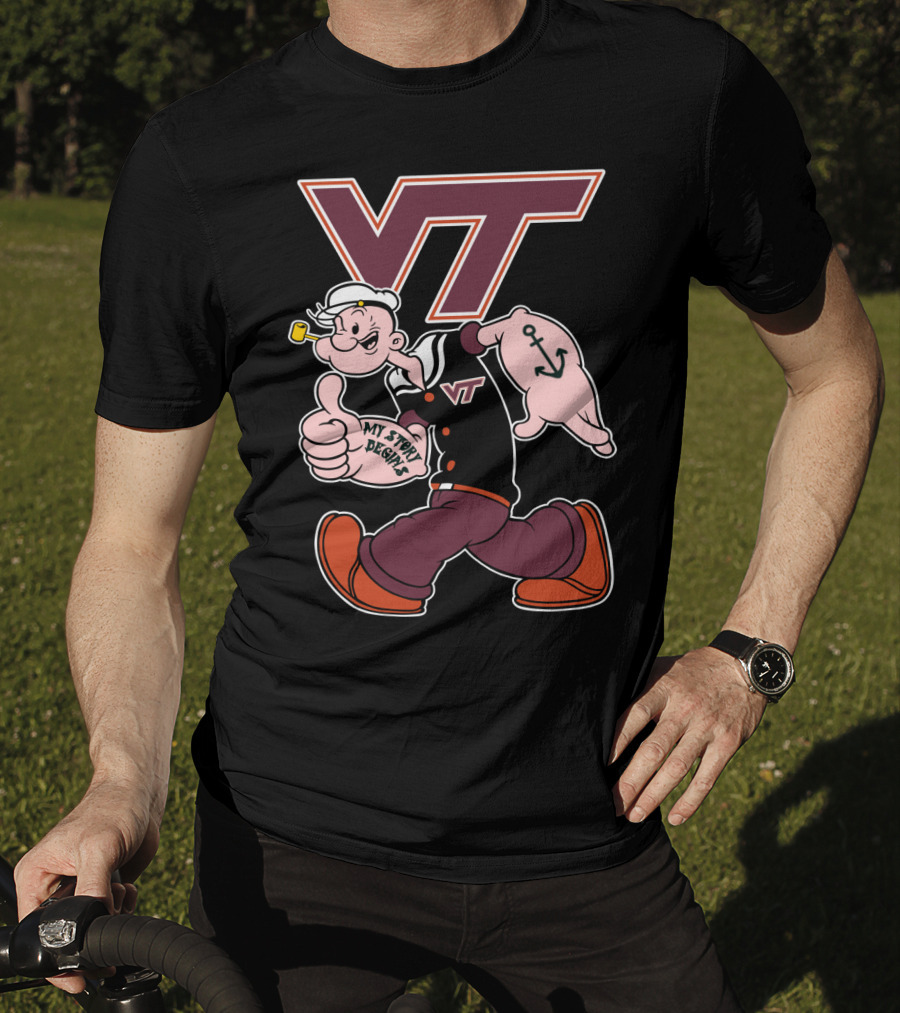 Virginia Tech Hokies Vt Popeye My Story Designs T-Shirt