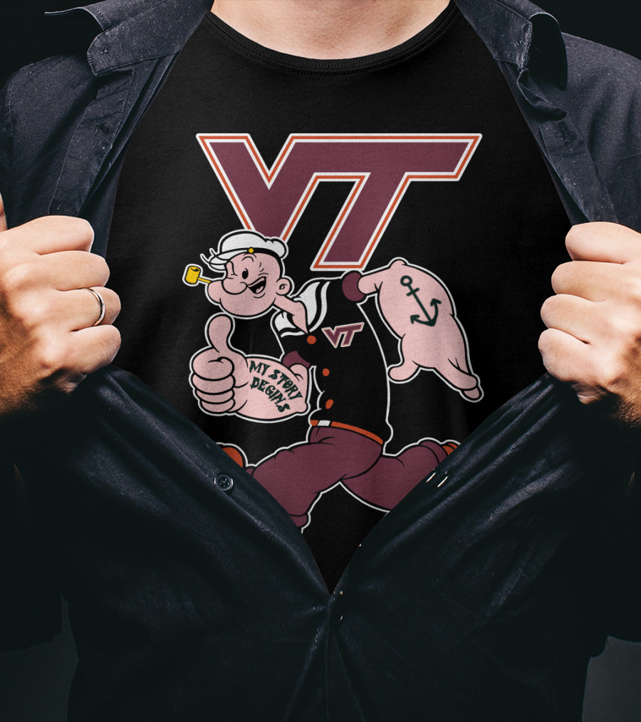 Virginia Tech Hokies Vt Popeye My Story Designs T-Shirt