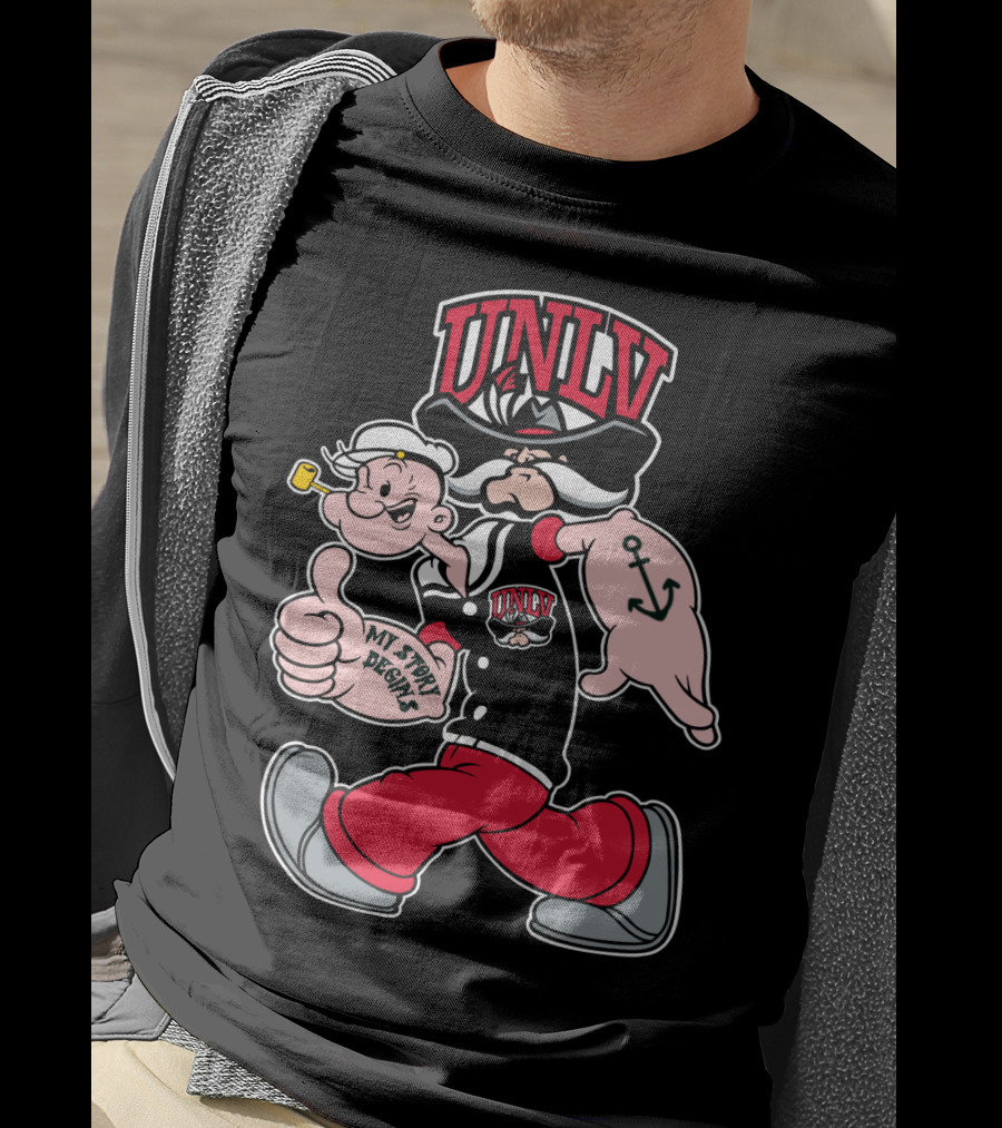 Unlv Rebels Victory March With Popeye And Hey Reb Mashup 368 T-Shirt