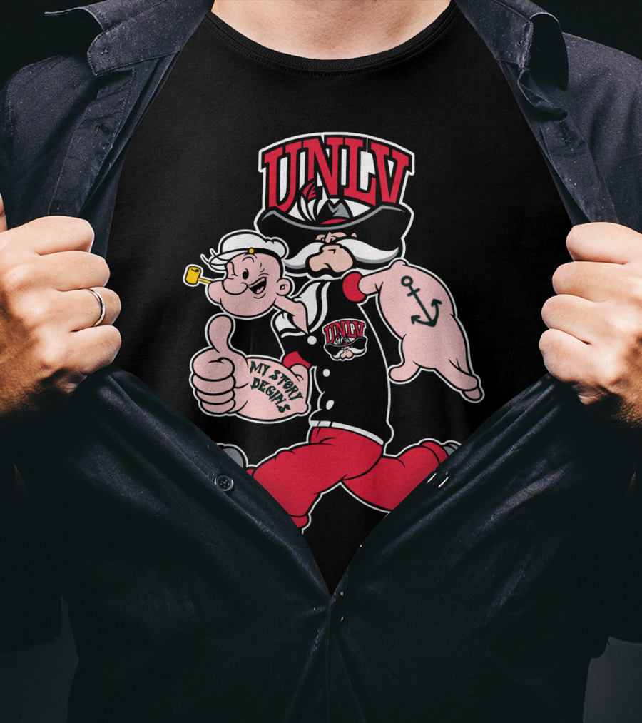 Unlv Rebels Victory March With Popeye And Hey Reb Mashup 368 T-Shirt