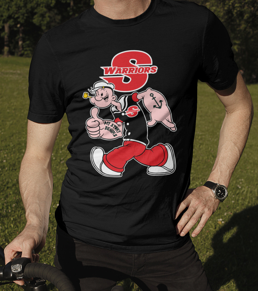 S Warriors Popeye Thumbs Up Anchor My Story Designs T-Shirt