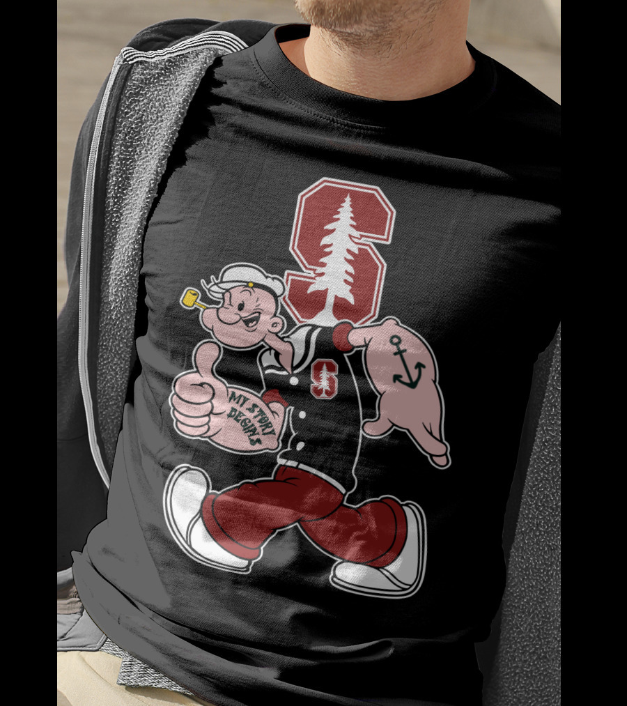 Stanford Cardinal Popeye Anchor My Story Designs T-Shirt