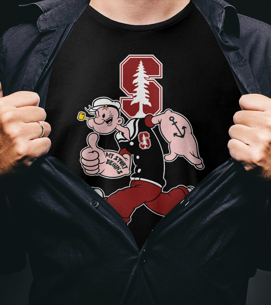Stanford Cardinal Popeye Anchor My Story Designs T-Shirt