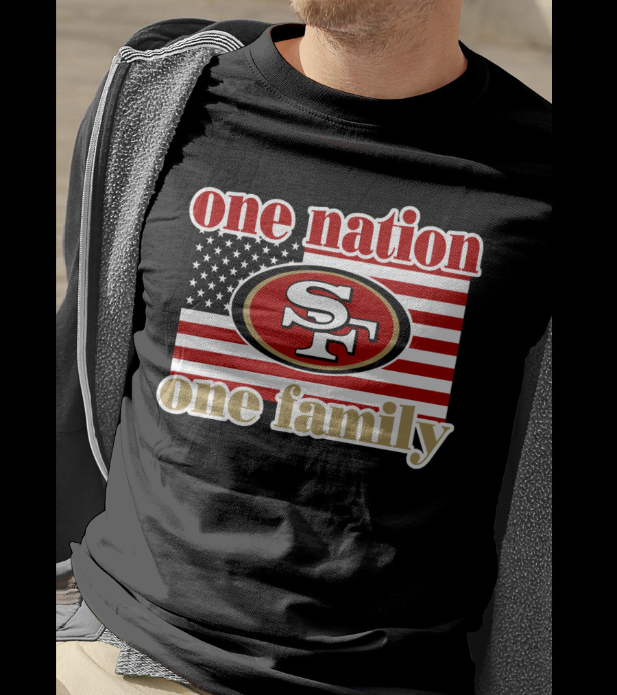 San Francisco 49ers One Nation One Family Usa Flag T-Shirt