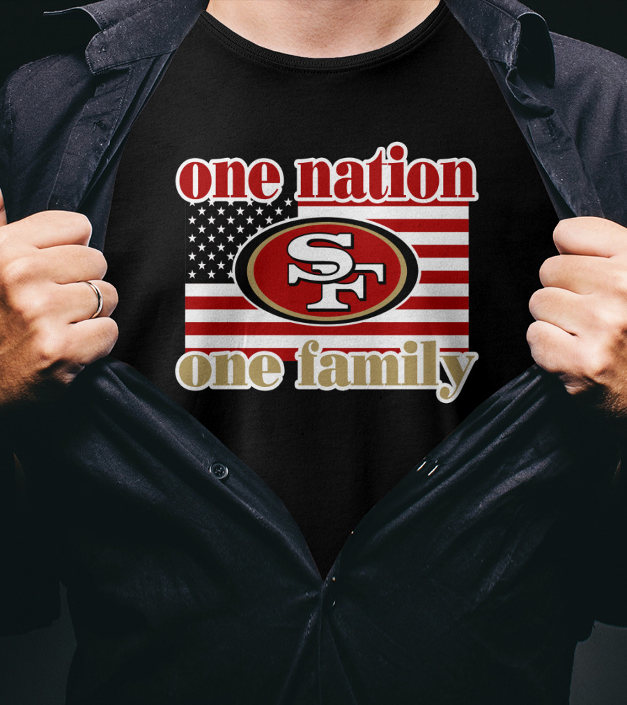 San Francisco 49ers One Nation One Family Usa Flag T-Shirt