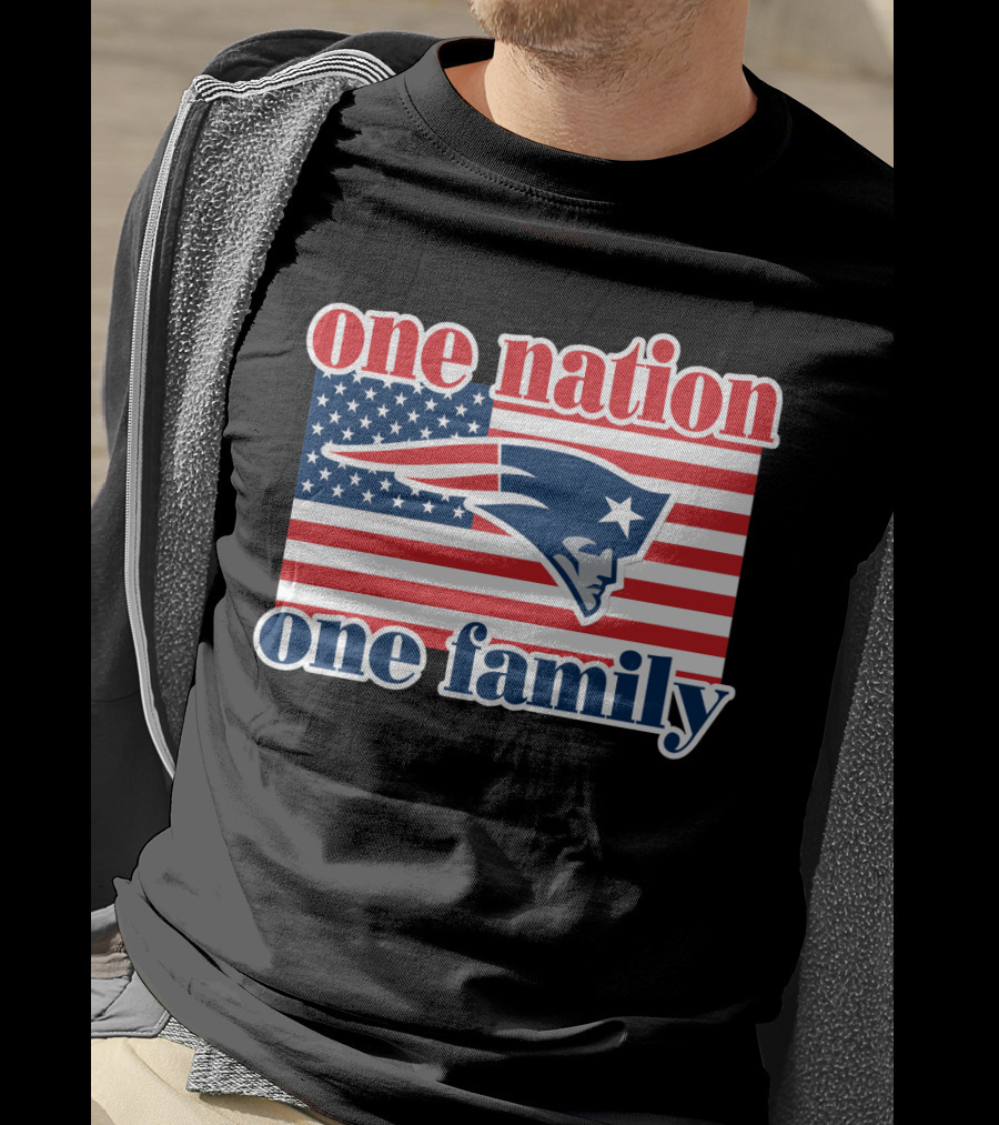 One Nation One Family New England Patriots Flag T-Shirt