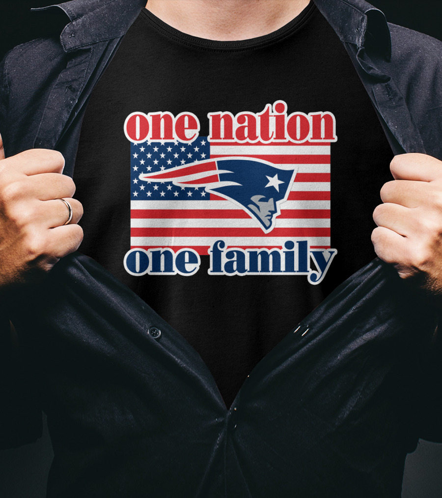 One Nation One Family New England Patriots Flag T-Shirt