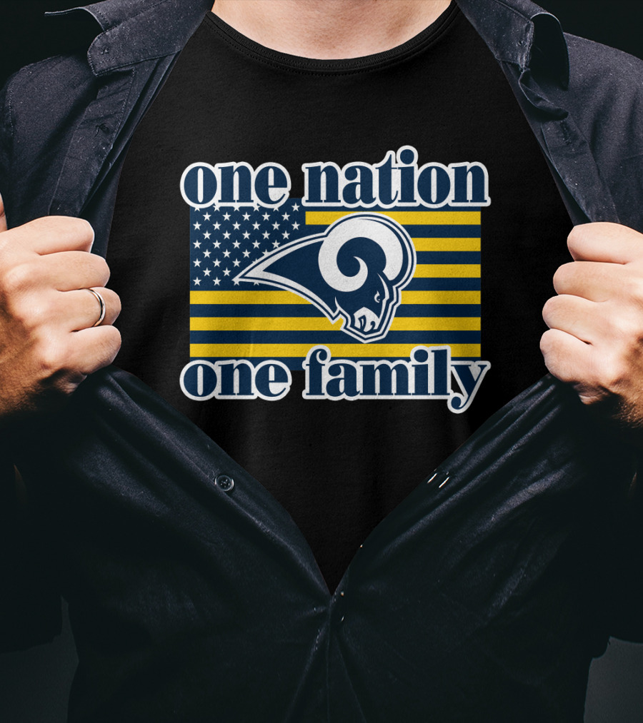 One Nation One Family Los Angeles Rams American Flag T-Shirt