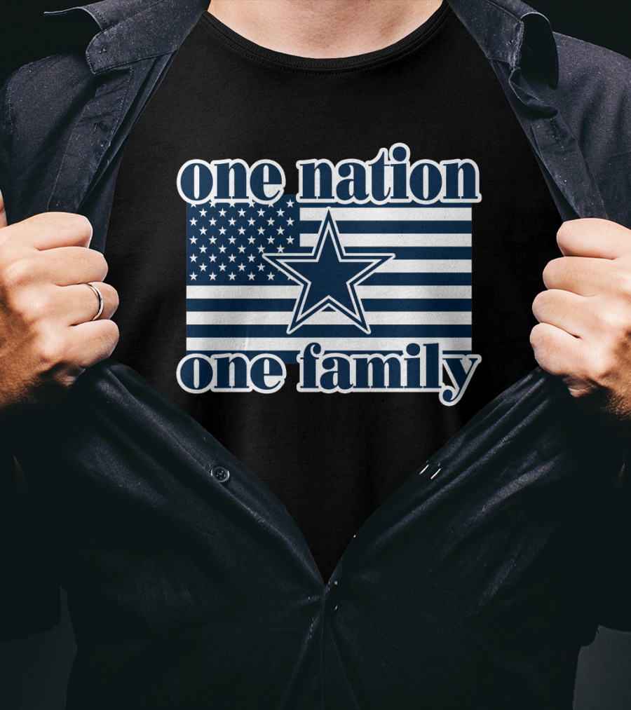 One Nation One Family Dallas Cowboys 24 American Flag Star T-Shirt