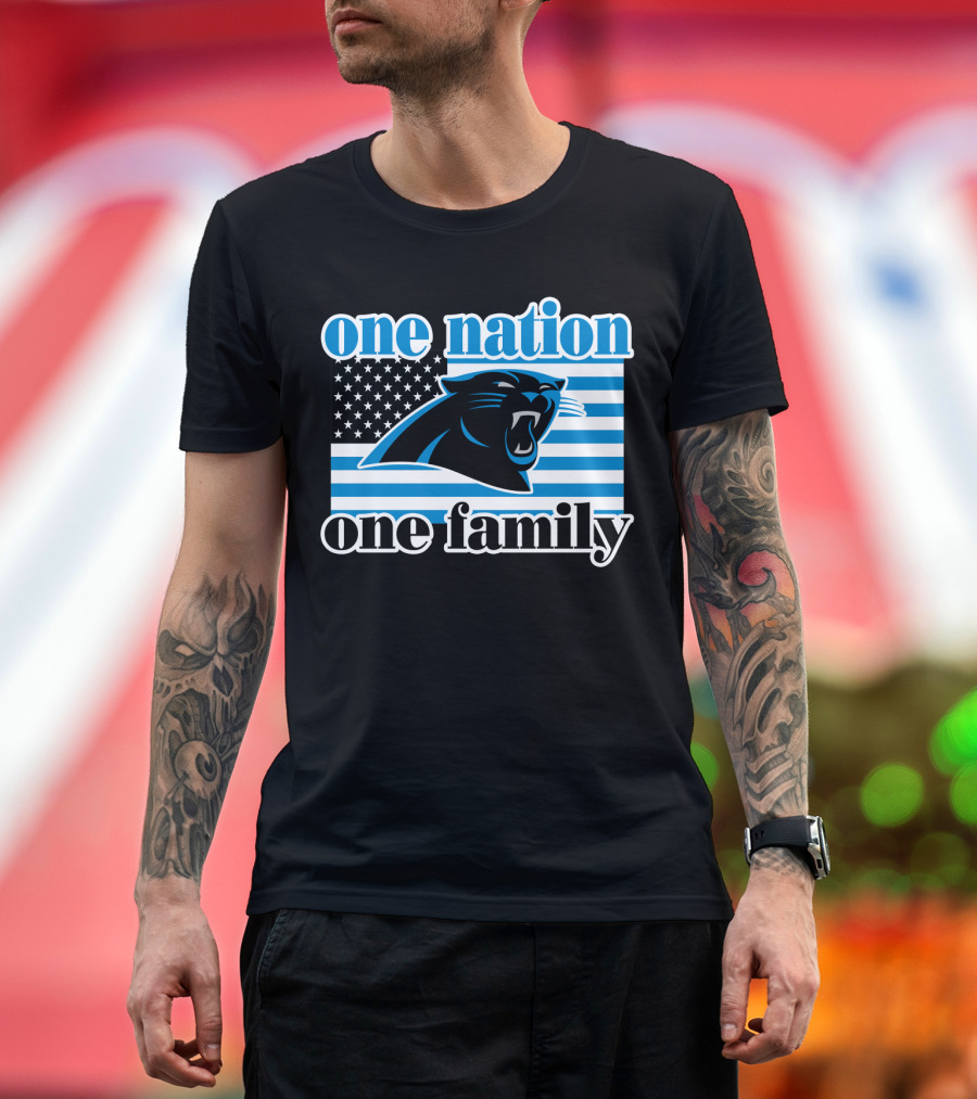 One Nation One Family Carolina Panthers 28 T-Shirt