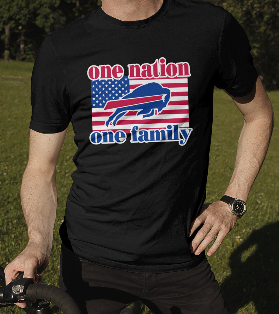 One Nation One Family Buffalo Bills Usa Flag T-Shirt