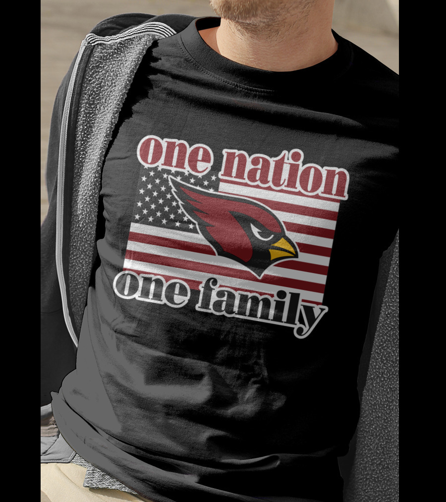 One Nation One Family Arizona Cardinals Flag T-Shirt