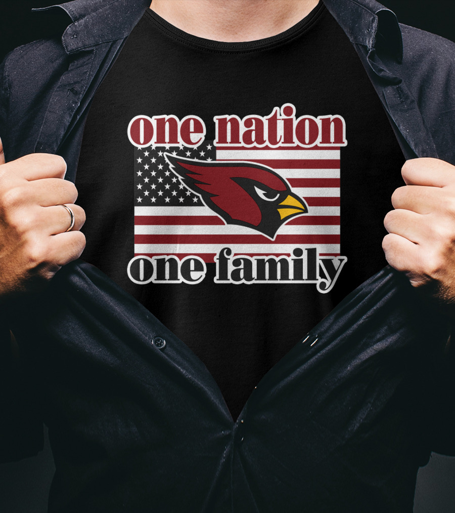 One Nation One Family Arizona Cardinals Flag T-Shirt