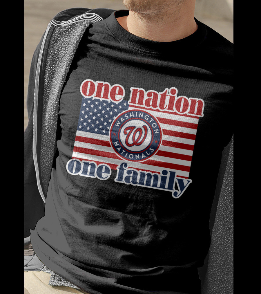One Nation One Family Washington Nationals Usa Flag T-Shirt