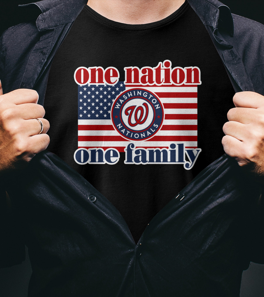 One Nation One Family Washington Nationals Usa Flag T-Shirt