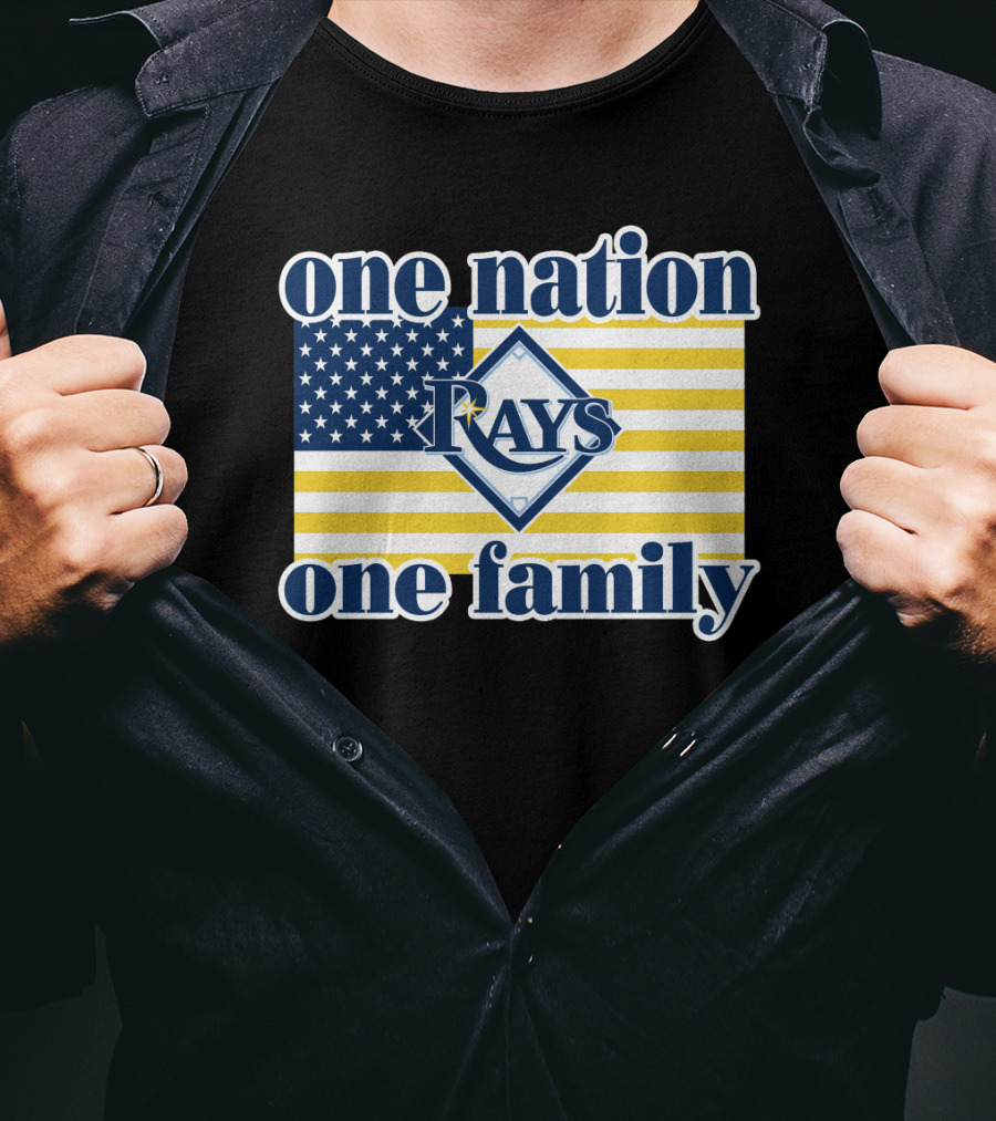 One Nation One Family Tampa Bay Rays American Flag T-Shirt