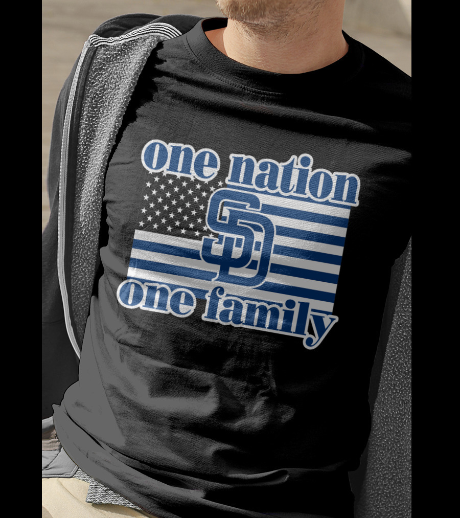 San Diego Padres One Nation One Family Usa Flag T-Shirt