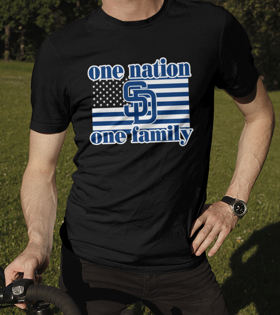 San Diego Padres One Nation One Family Usa Flag T-Shirt