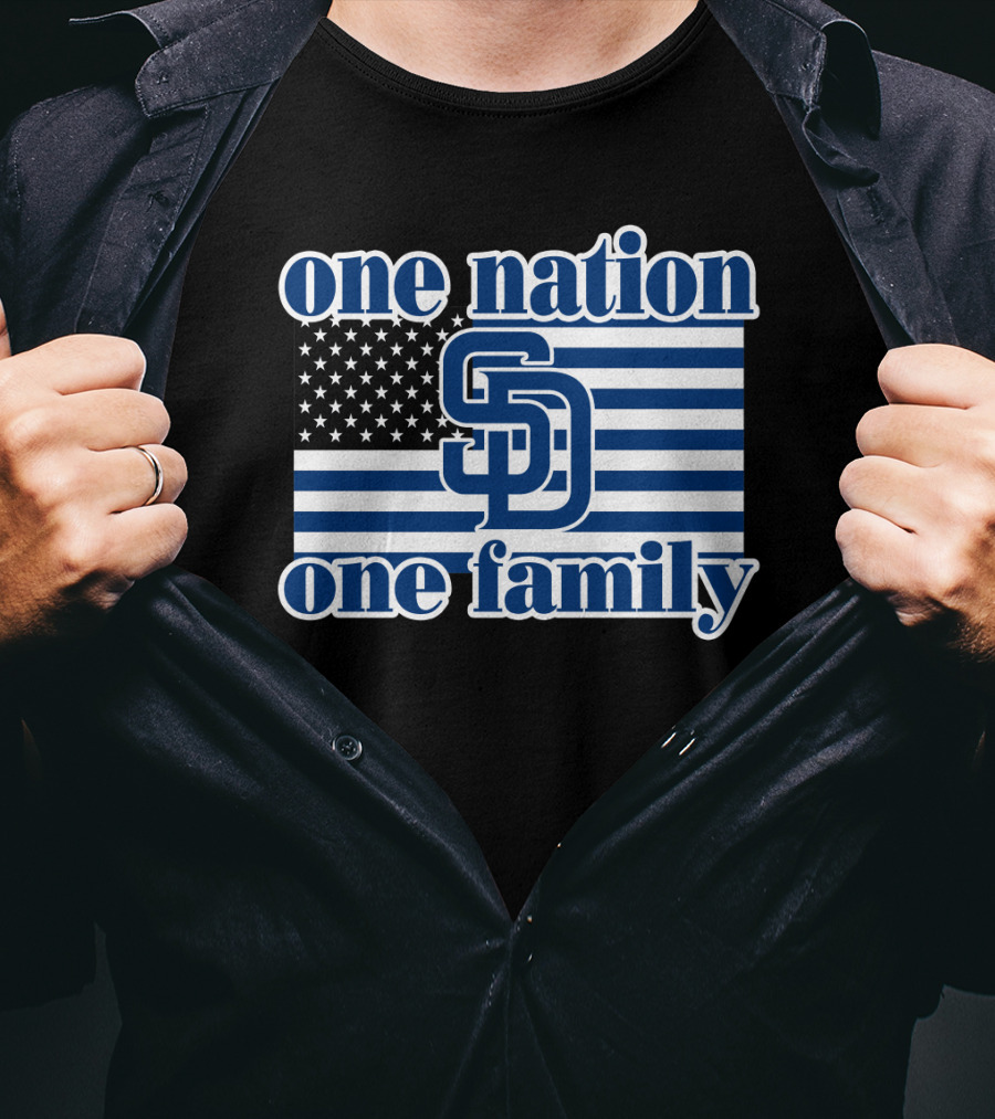 San Diego Padres One Nation One Family Usa Flag T-Shirt