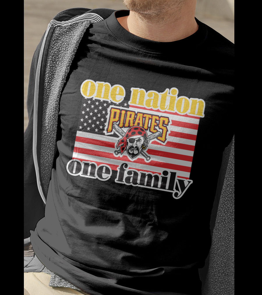 One Nation One Family Pirates Flag T-Shirt