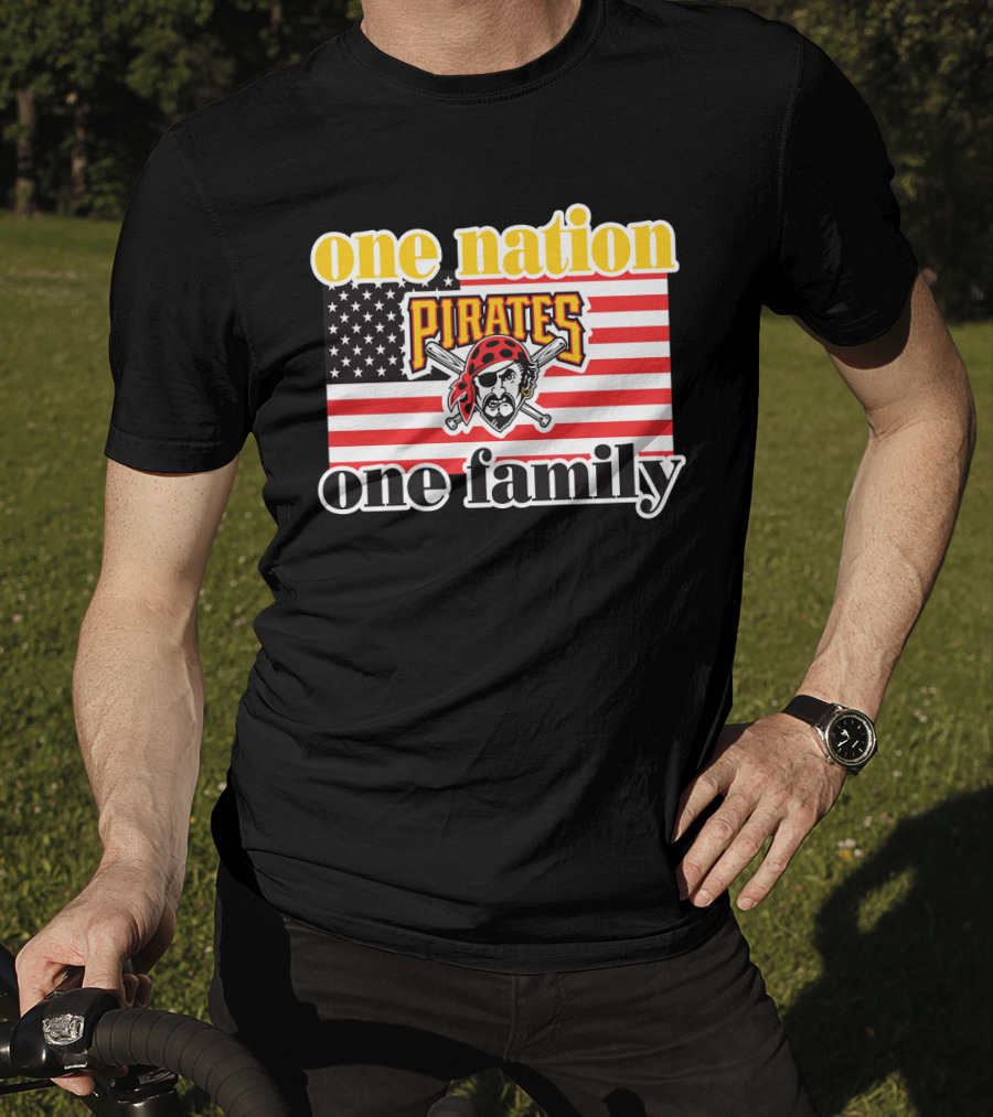 One Nation One Family Pirates Flag T-Shirt