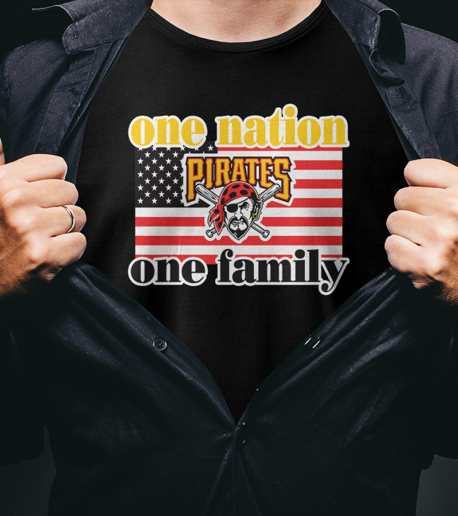 One Nation One Family Pirates Flag T-Shirt