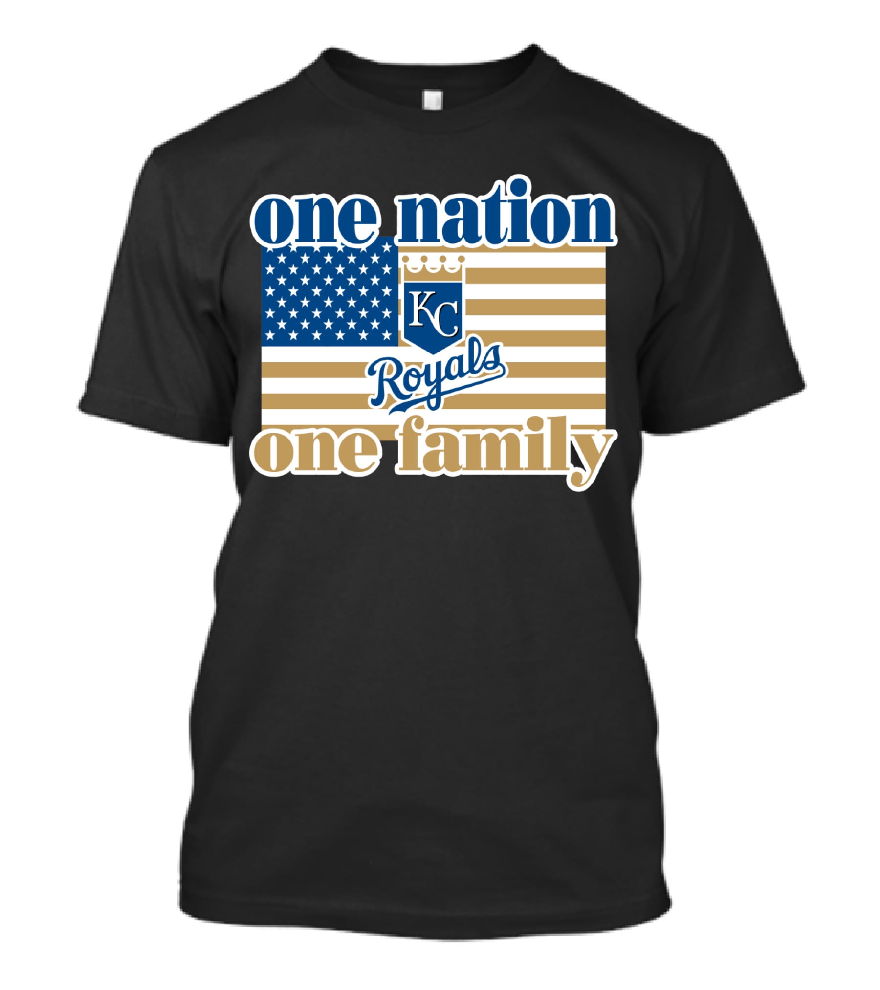 One Nation One Family Kc Royals American Flag T-Shirt