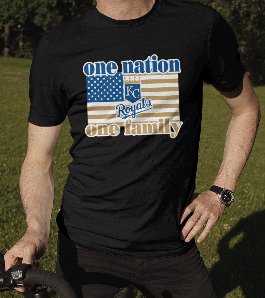 One Nation One Family Kc Royals American Flag T-Shirt