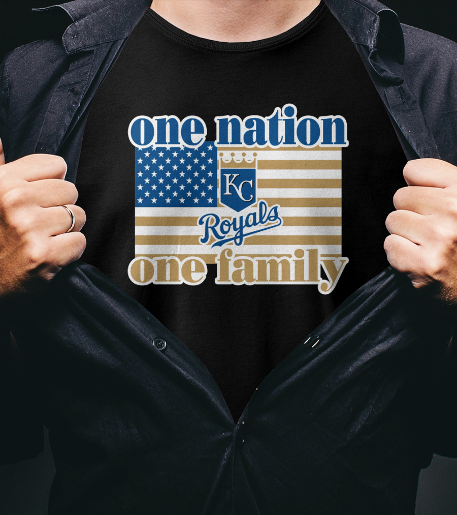 One Nation One Family Kc Royals American Flag T-Shirt