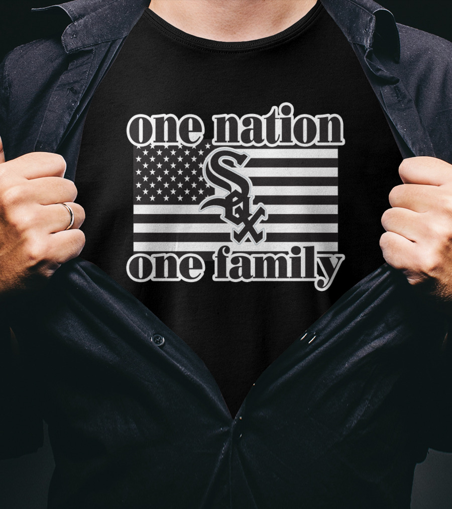 One Nation One Family Chicago White Sox American Flag Vintage Style T-Shirt