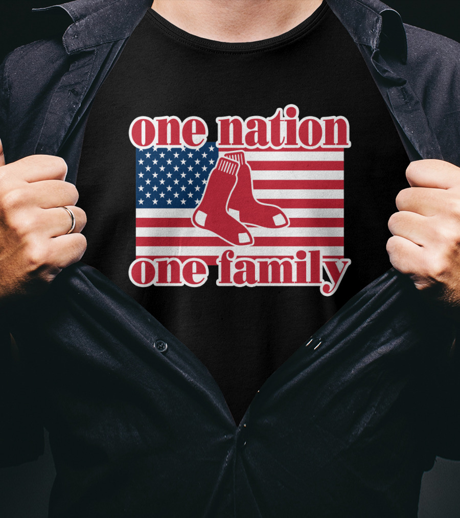 Boston Red Sox One Nation One Family American Flag T-Shirt