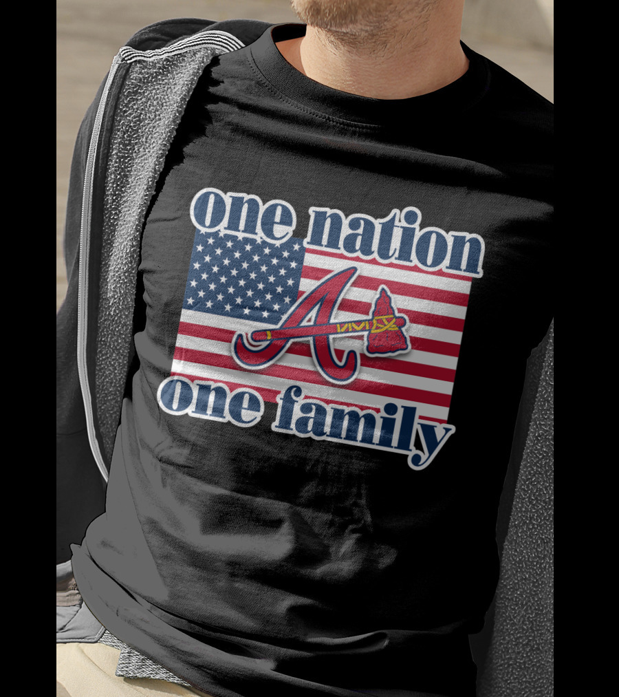One Nation One Family Atlanta Braves American Flag T-Shirt