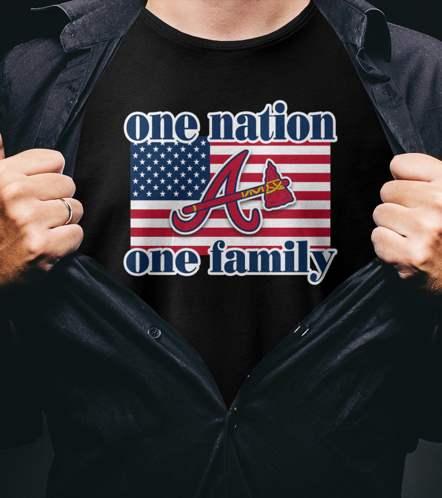 One Nation One Family Atlanta Braves American Flag T-Shirt
