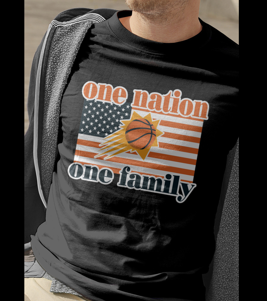 One Nation One Family Phoenix Suns Basketball American Flag T-Shirt