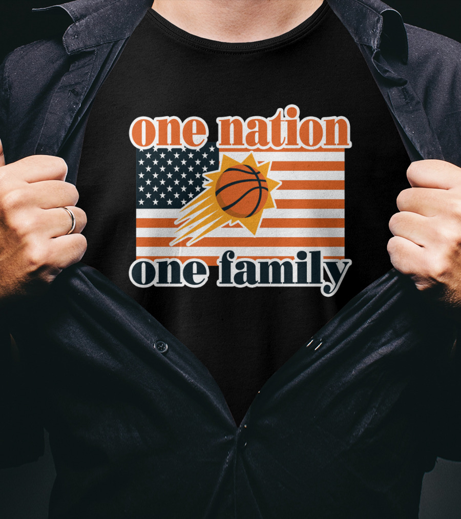 One Nation One Family Phoenix Suns Basketball American Flag T-Shirt