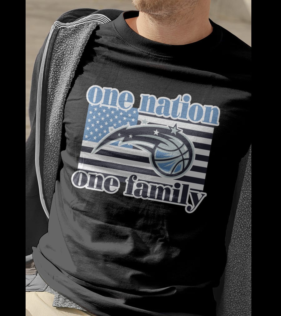 One Nation One Family Orlando Magic Basketball Flag T-Shirt