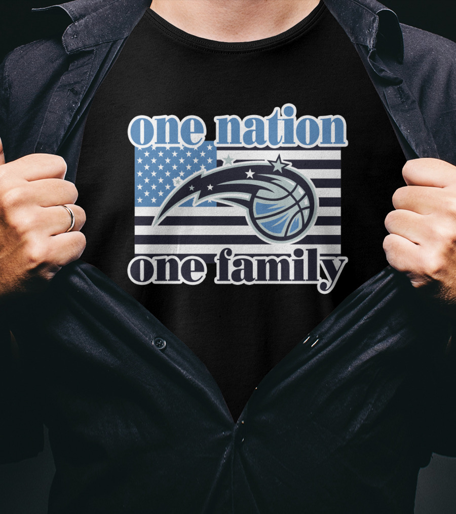 One Nation One Family Orlando Magic Basketball Flag T-Shirt