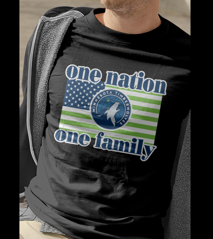 One Nation One Family Minnesota Timberwolves Flag T-Shirt