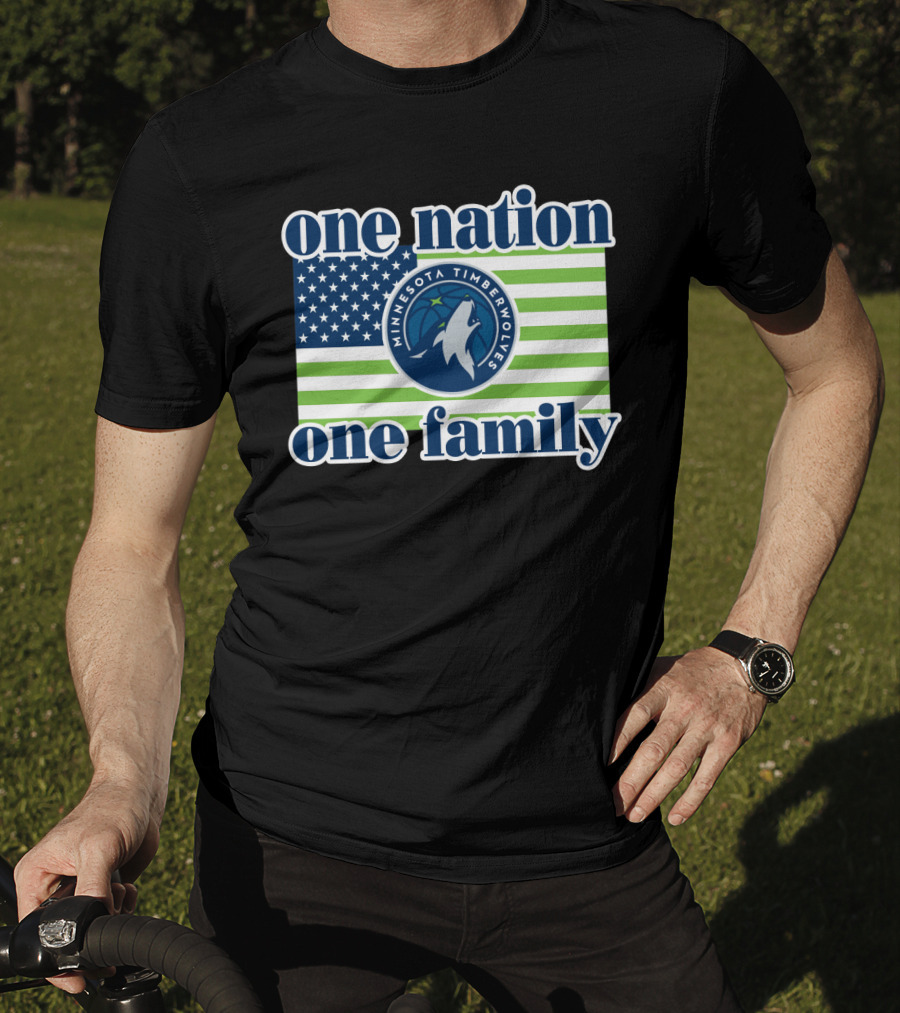 One Nation One Family Minnesota Timberwolves Flag T-Shirt