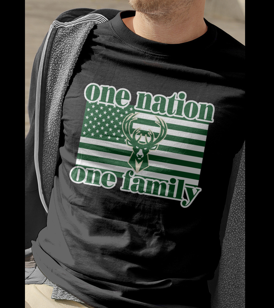 One Nation One Family 74 Milwaukee Bucks T-Shirt